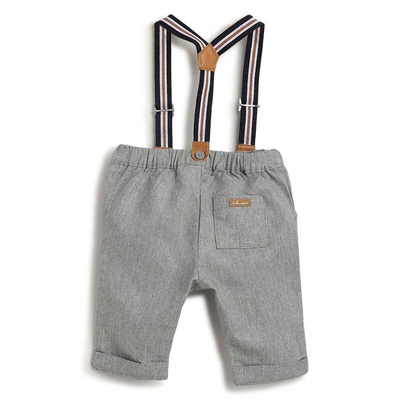 Boys Medium Grey Solid Trouser image number 1
